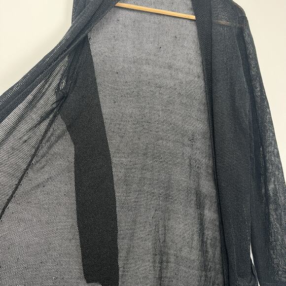 HOLES - J. Jill Women’s Size M Long Sleeve Knit Open Front Linen Blend Cardigan - Picture 4 of 12